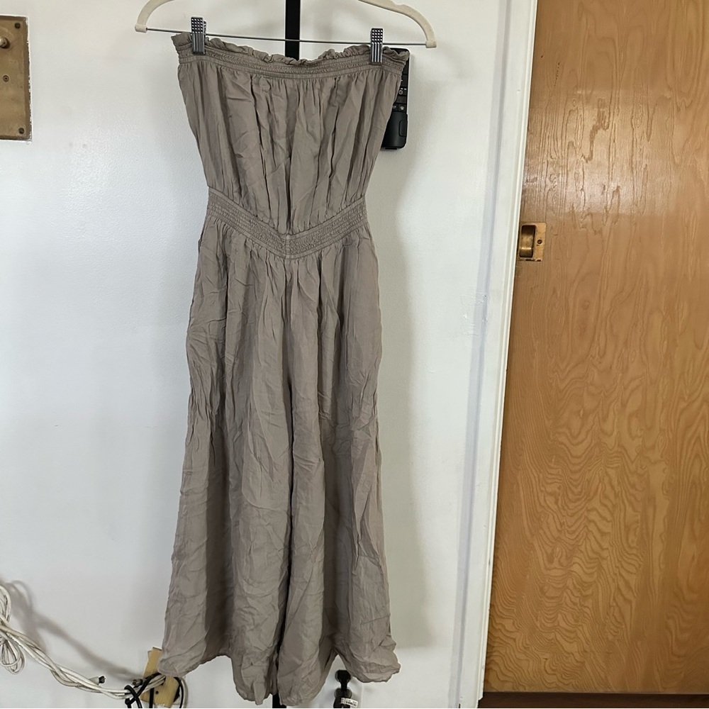 Wilfred Strapless tan romper women XXS